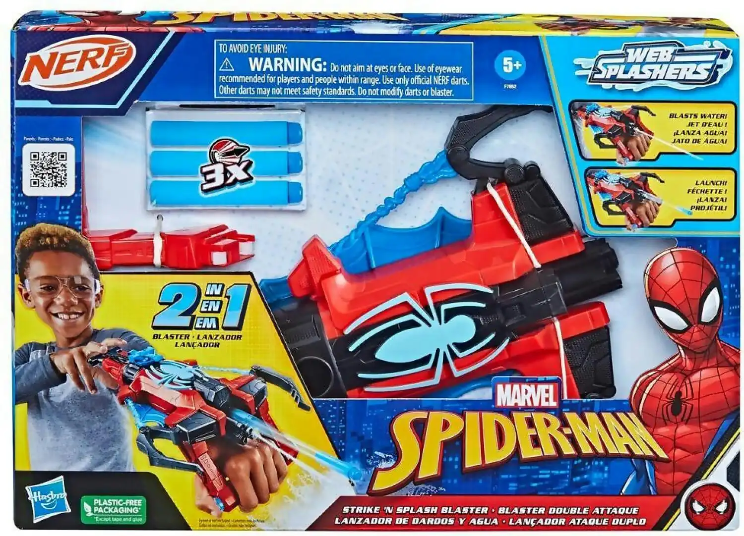 Nerf - Marvel Spider-man Strike 'n Splash Blaster 2-in-1 Feature Super Hero Toys Marvel Toys