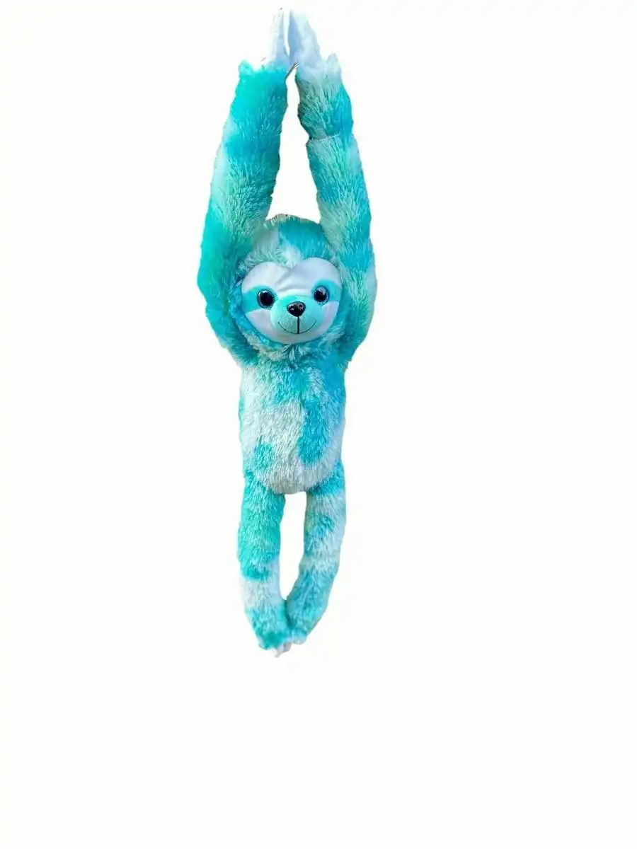 Cotton Candy - Plush Dash Hanging Sloth - Blue/Green