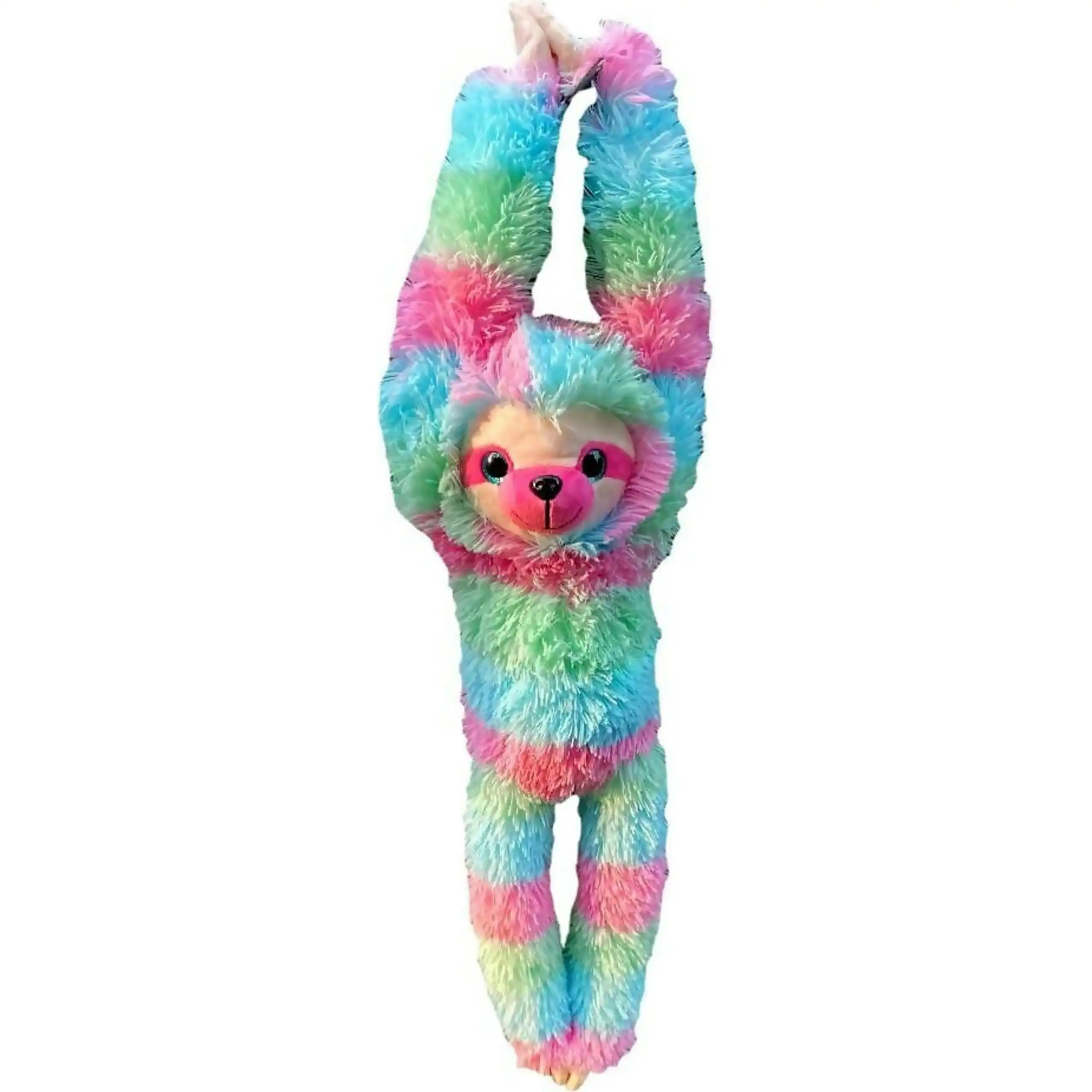 Cotton Candy - Plush Sid Hanging Sloth - Green Multicolor