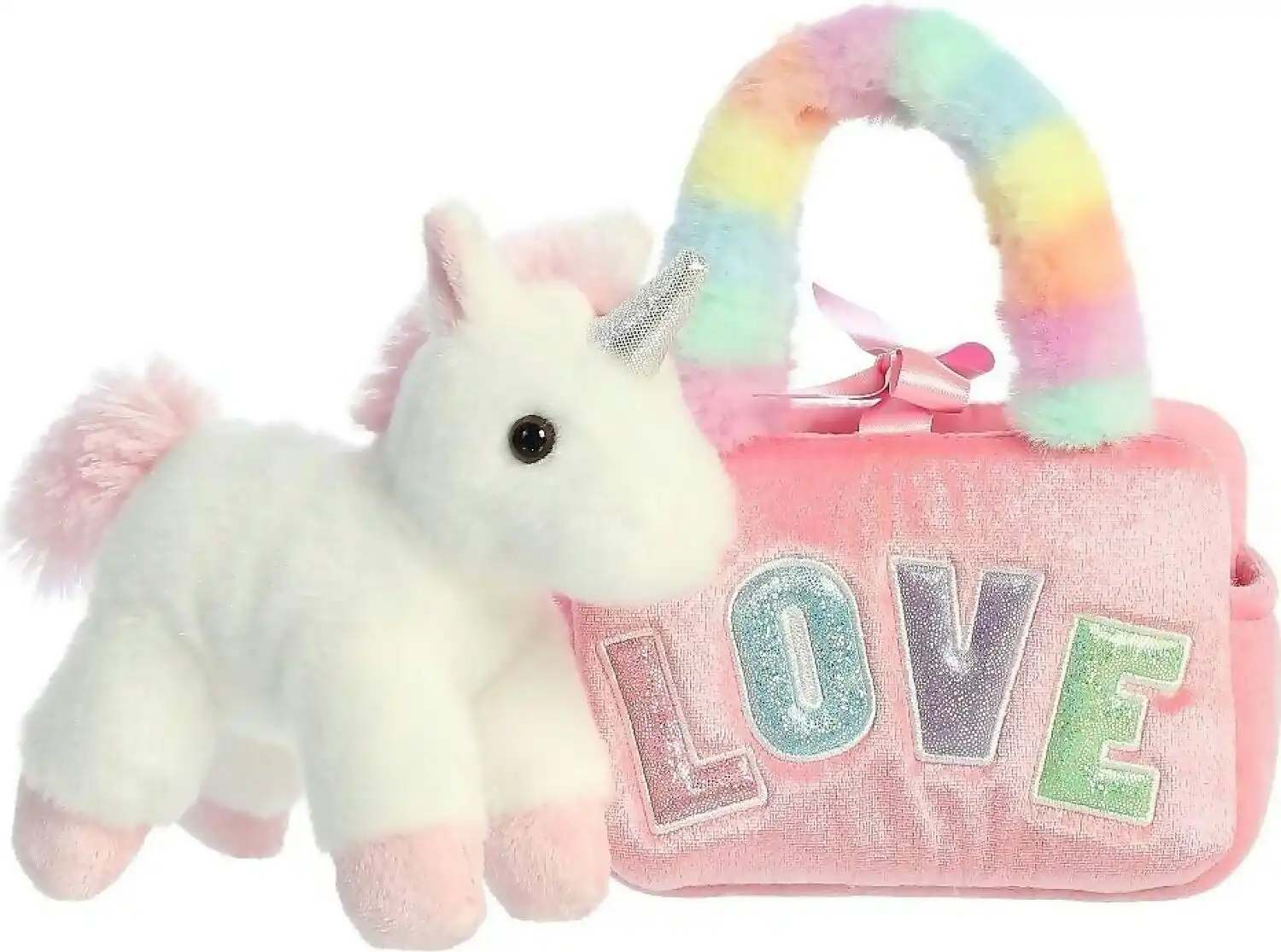 Cotton Candy - Fancy Pals Unicorn With Pink Love Bag