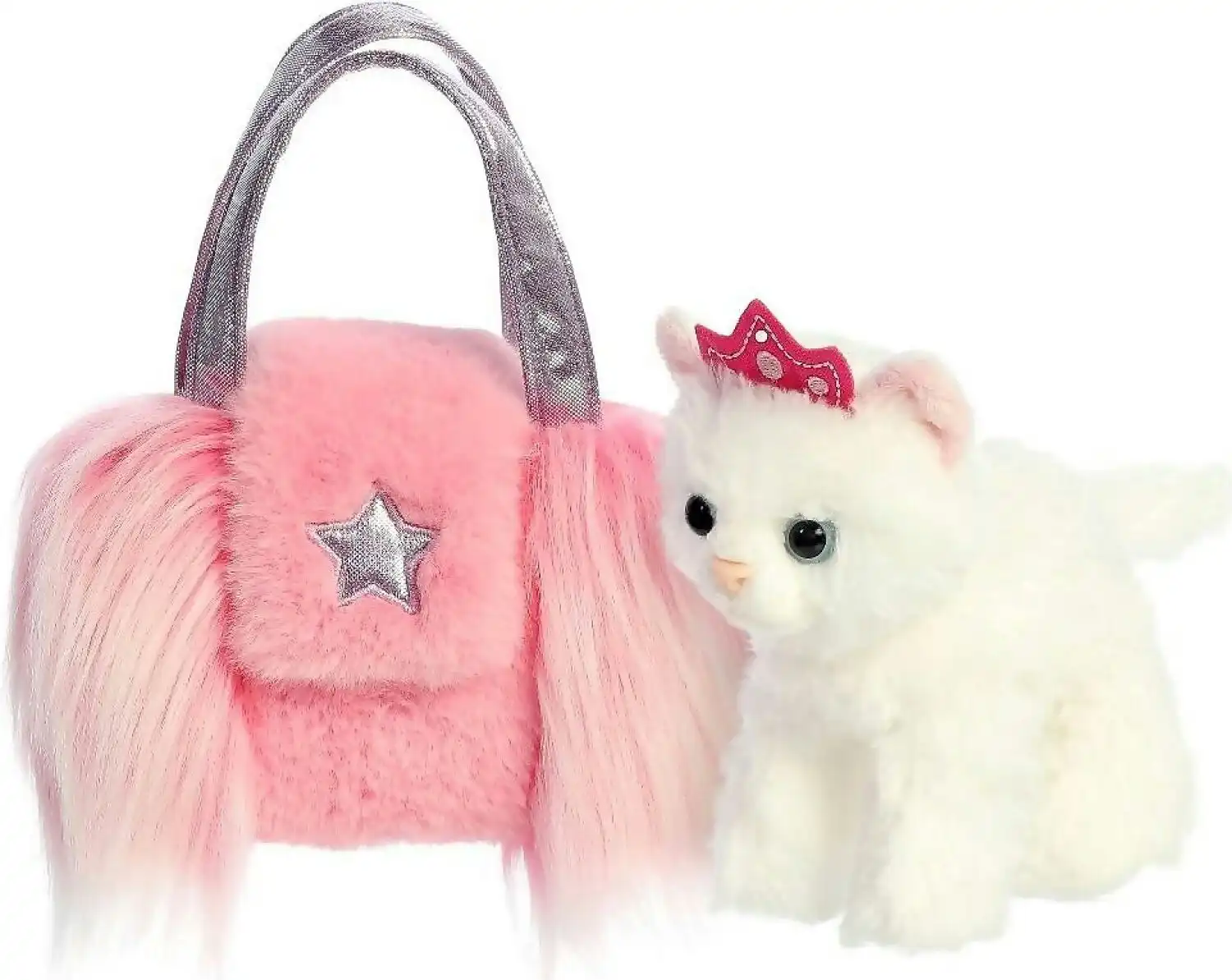 Cotton Candy - Fancy Pals Cat In Pink Shaggy Bag With Star