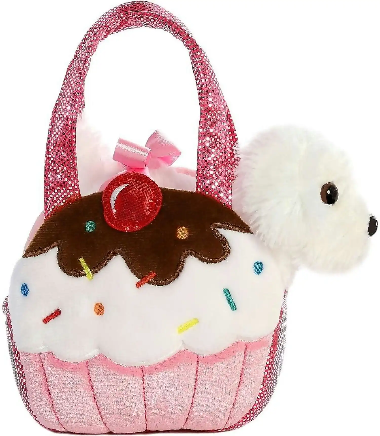 Cotton Candy - Fancy Pals Dog In Pink Cupcake Bag
