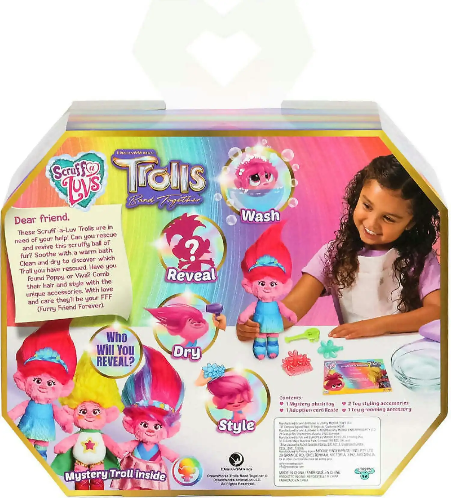 Little Live Pets - Scruff-a-luvs Trolls Band Together Reveal. Wash Reveal And Style A Cute Plush Trolls Doll