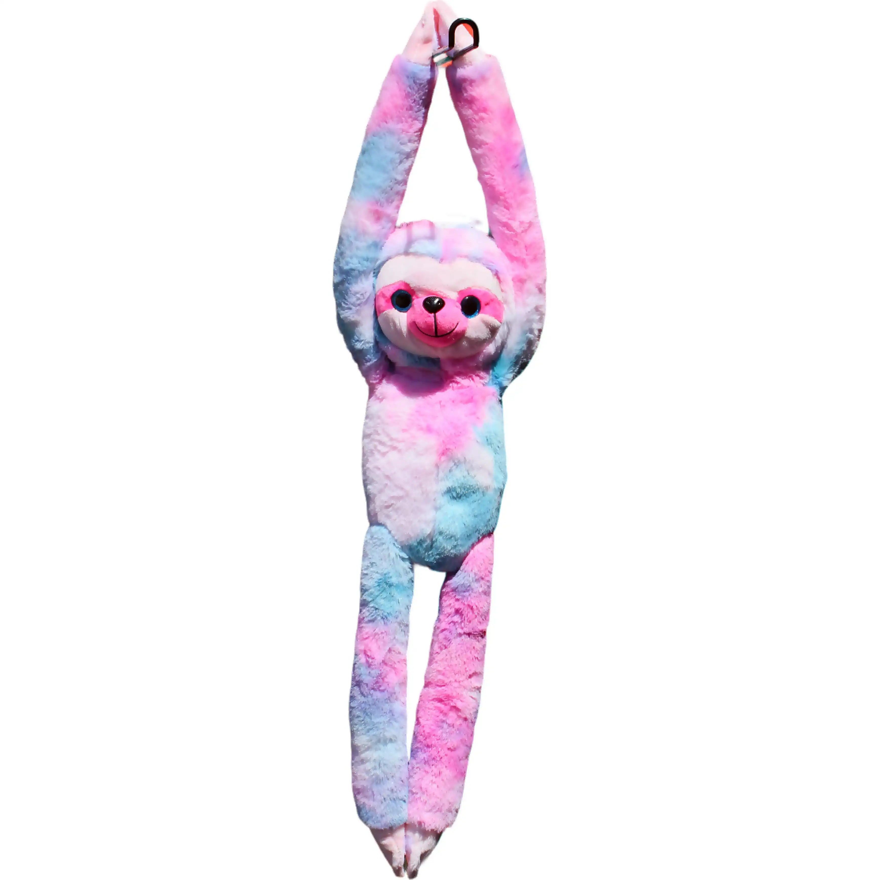 Cotton Candy - Plush Mia Hanging Sloth - Pastel Pink Multicolor