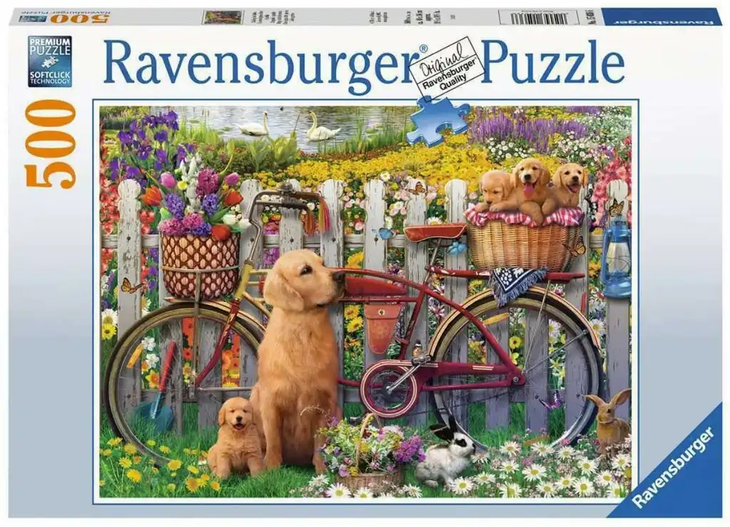 Ravensburger - Cute Dogs In The Gardden Jigsaw Puzzle 500 Pieces
