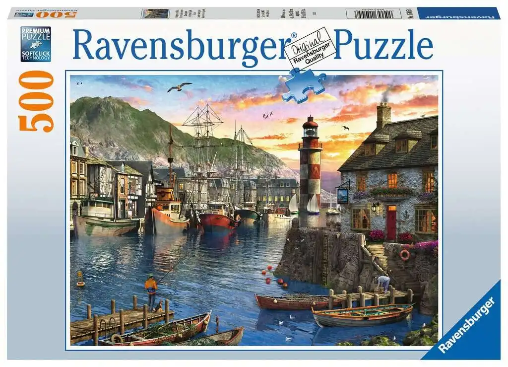 Ravensburger - Sunrise At The Port Jigsaw Puzzle 500 Pieces