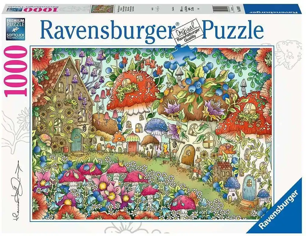 Ravensburger - Cute Mushroom Houses In The Flower Meadow Jigsaw Puzzle 1000 Pieces