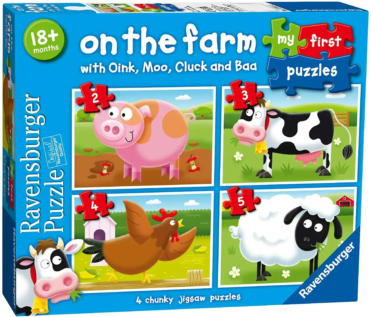 Ravensburger - On The Farm 4xJigsaw Puzzles 2 3 4 & 5 Pieces