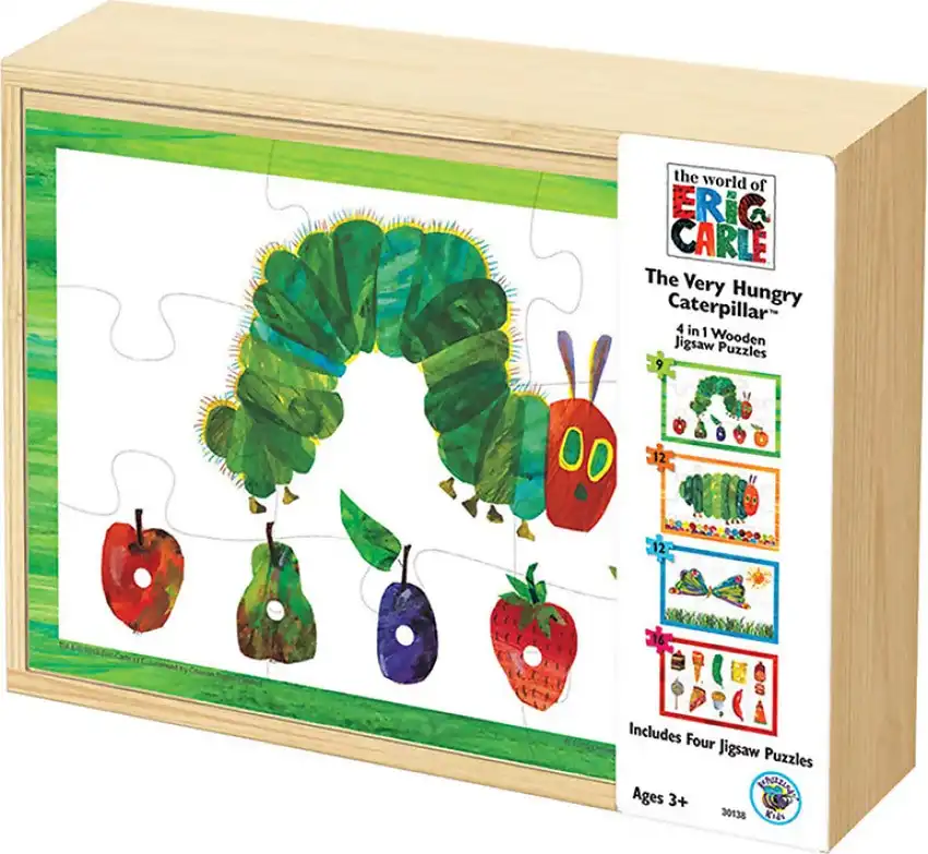 The Very Hungry Caterpillar 4 In 1 Wooden Jigsaw Puzzles - The World of Eric Carle