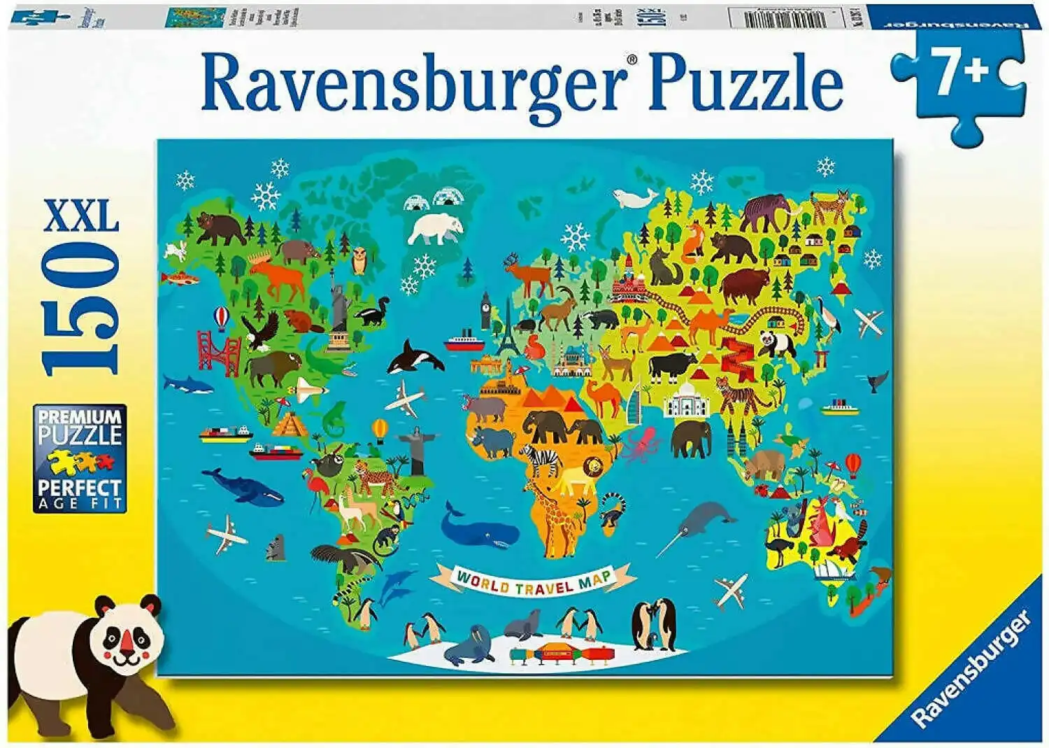 Ravensburger - Animal World Map Jigsaw Puzzle 150 Pieces