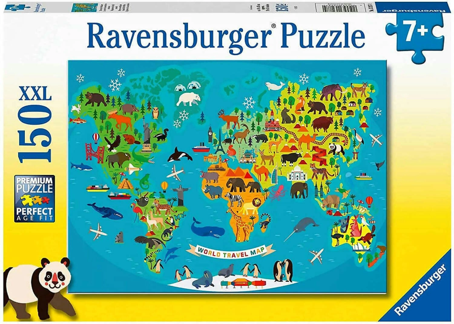 Ravensburger - Animal World Map Jigsaw Puzzle 150 Pieces