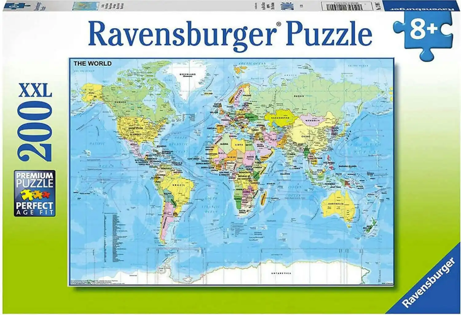 Ravensburger - Map Of The World Jigsaw Puzzle 200 Pieces Xxl