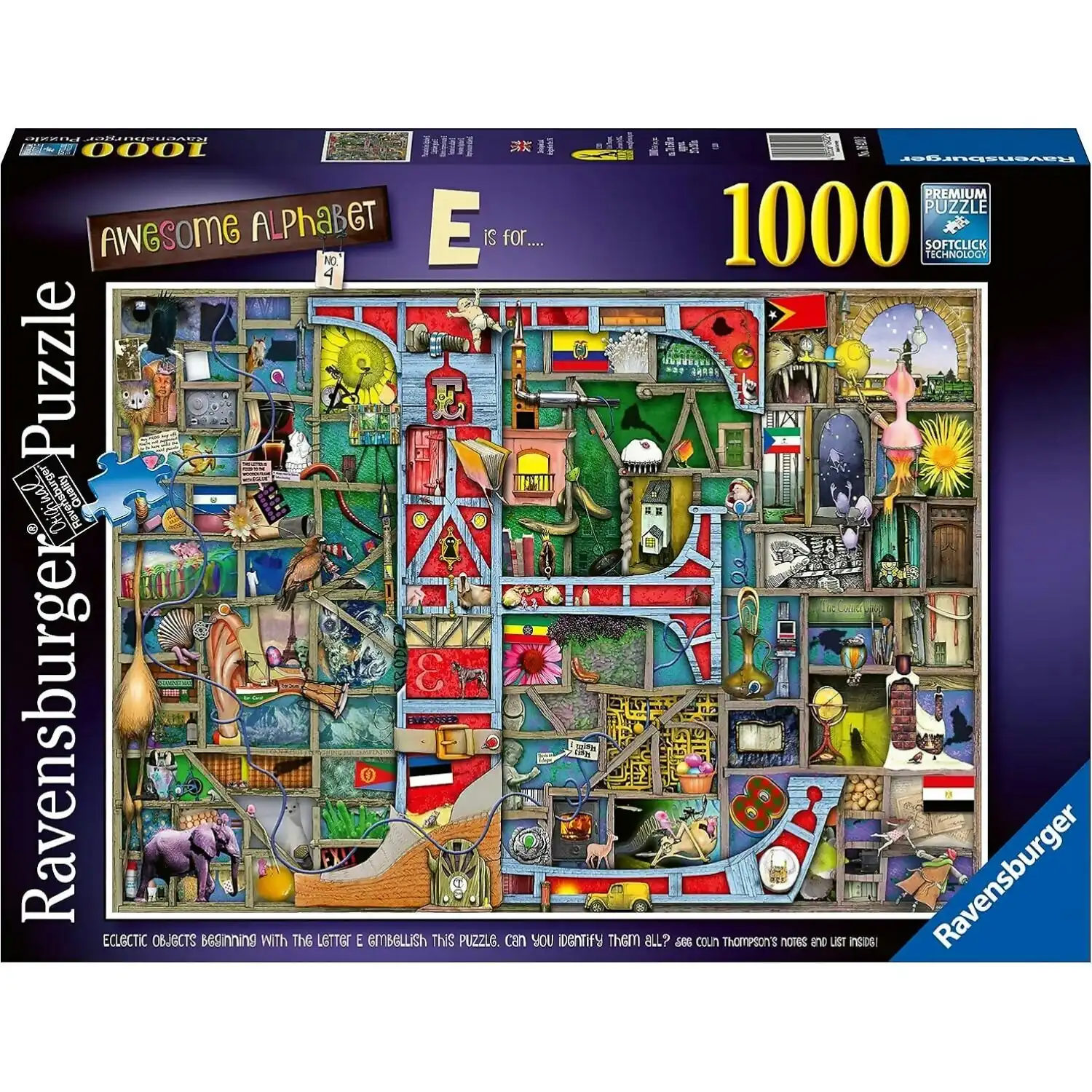 Ravensburger - Awesome Alphabet - E Is For - Jigsaw Puzzle 1000pc