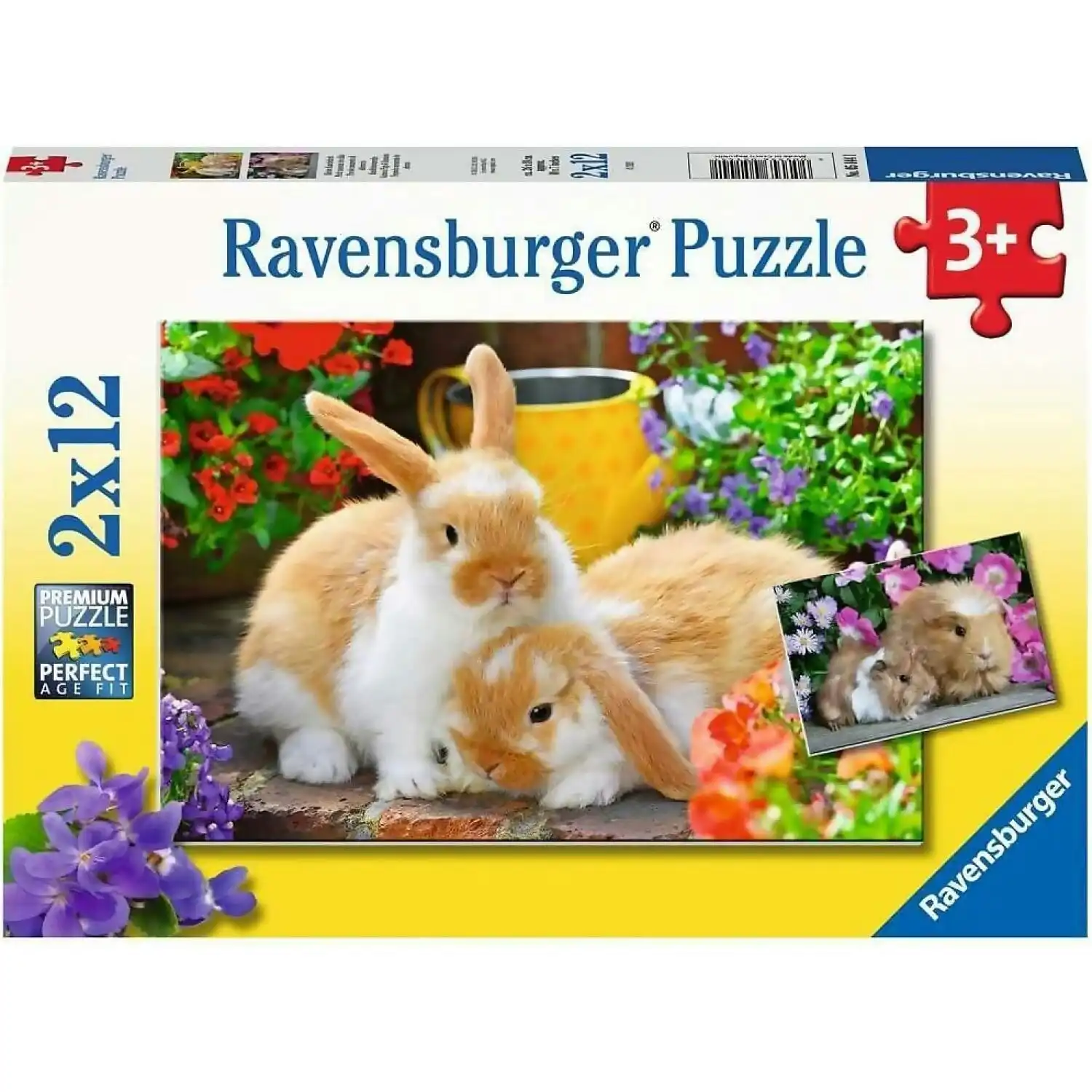 Ravensburger - Guinea Pig & Bunnies Jigsaw Puzzle 2 x 12pc