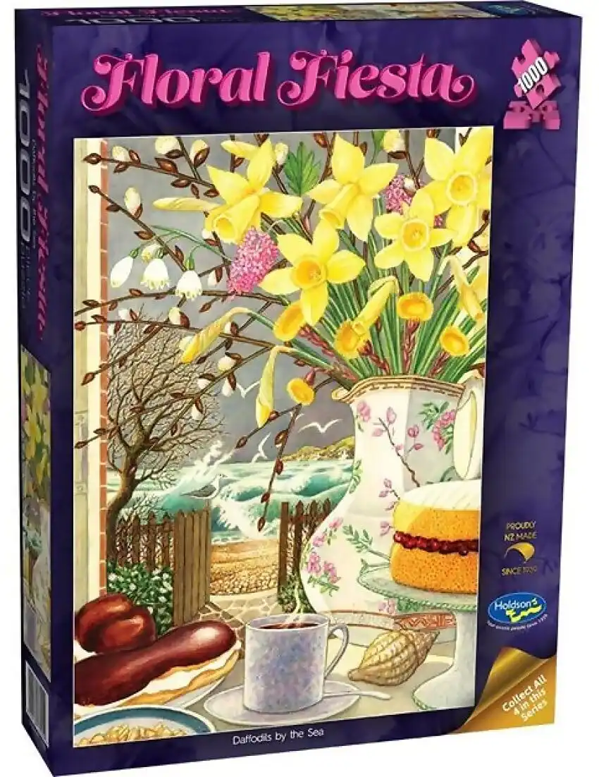 Holdson - Floral Fiesta - Daffodils By The Sea - Jigsaw Puzzle 1000 Pieces