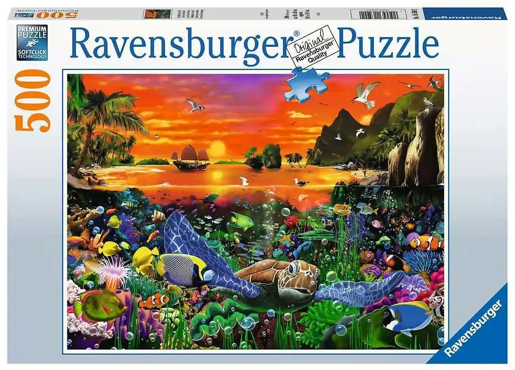 Ravensburger - Turtle In The Reef Underwater World Jigsaw Puzzle 500 Pieces
