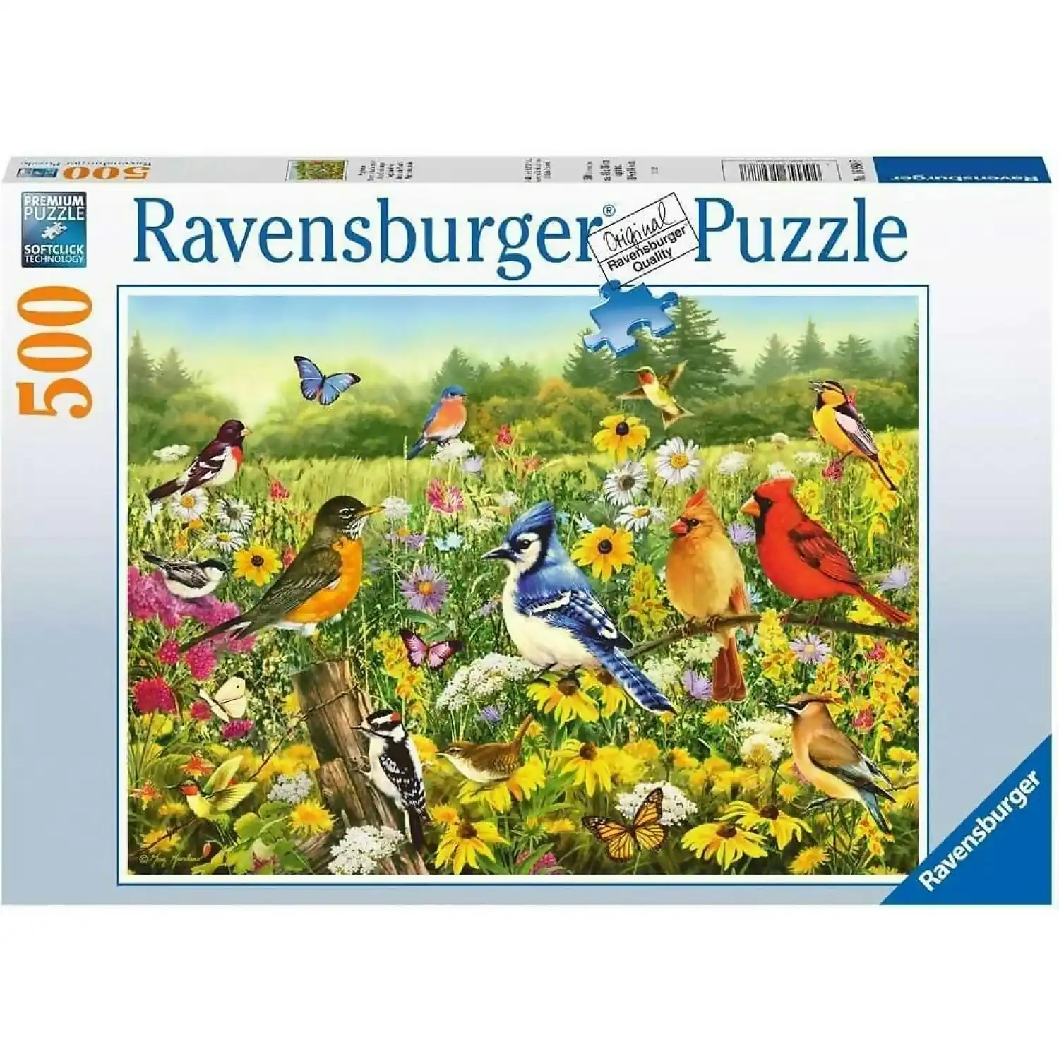 Ravensburger - Birds In The Meadows Jigsaw Puzzle 500pc