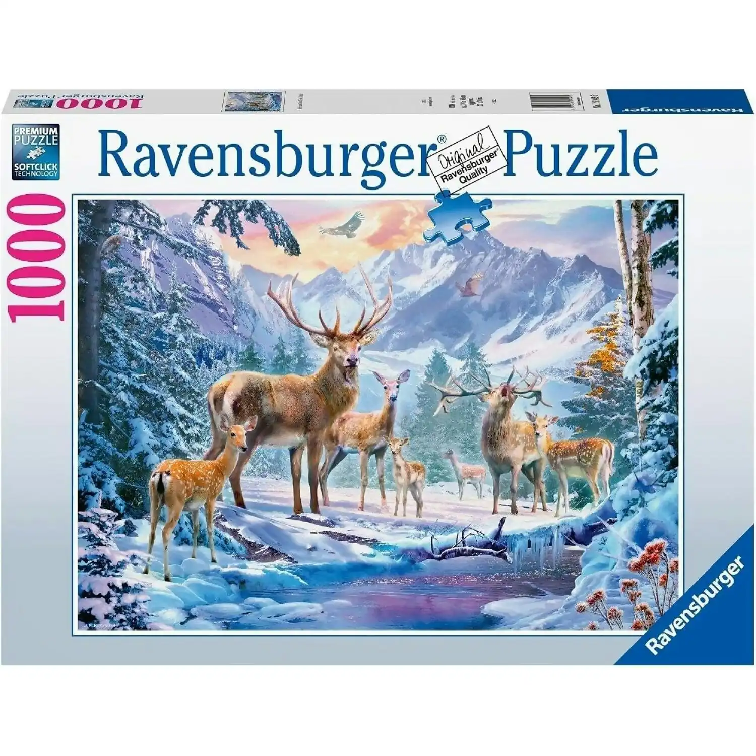 Ravensburger - Deer And Stags In Winter Puzzle Jigsaw Puzzle 1000pc