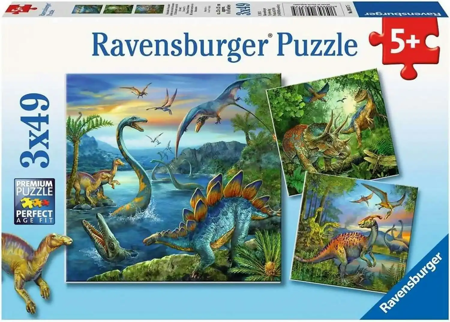 Ravensburger - Dinosaur Fascination Jigsaw Puzzle 3x49 Pieces