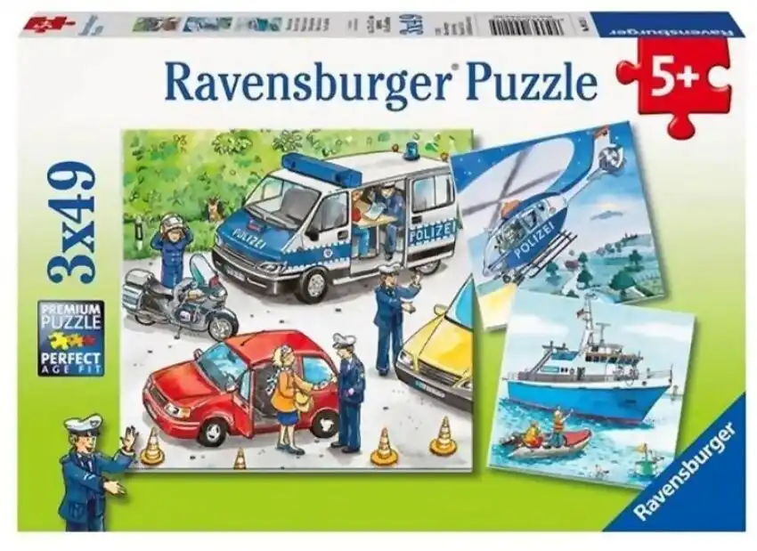 Ravensburger - Police In Action Jigsaw Puzzle 3x49 Pieces