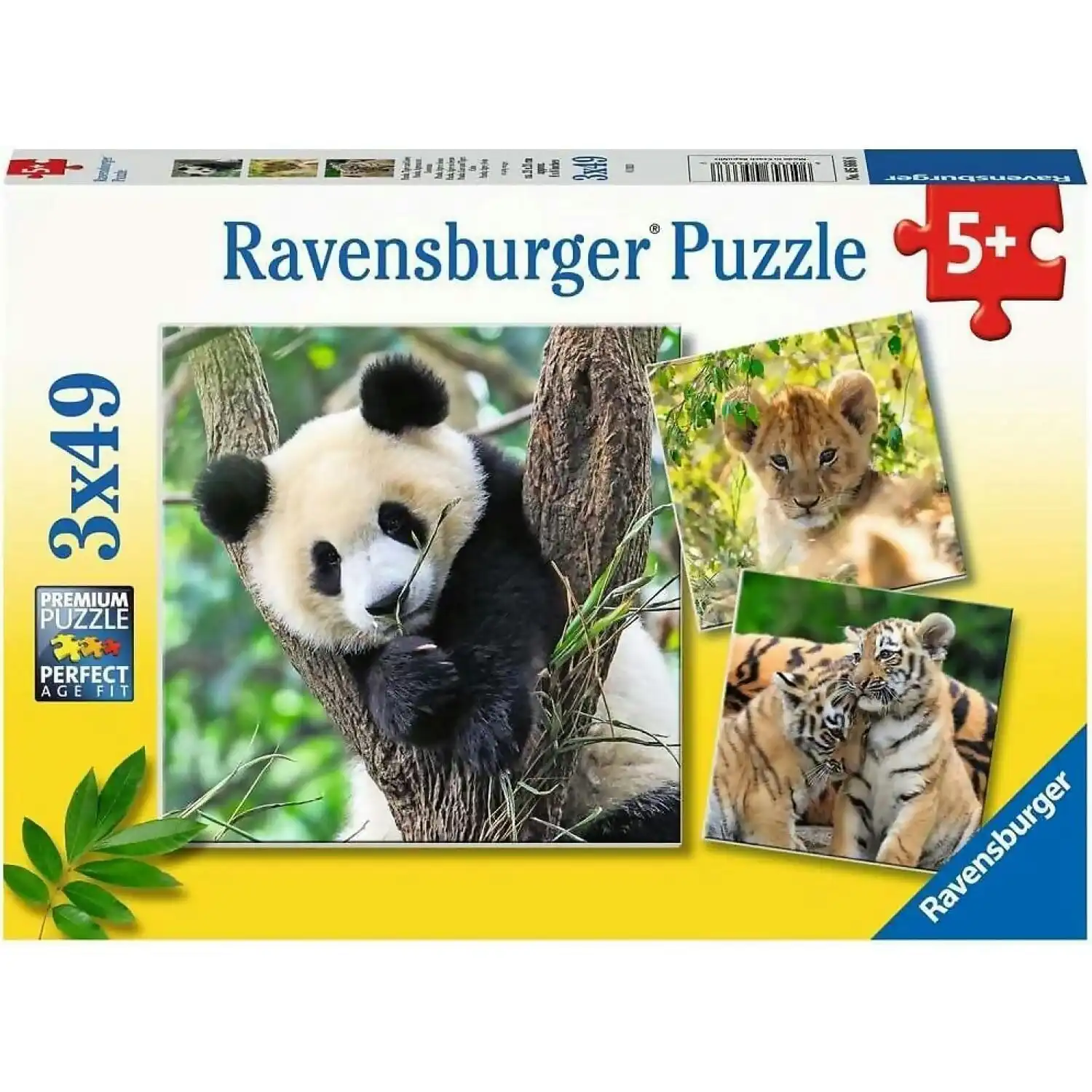 Ravensburger - Panda Lion And Tiger Jigsaw Puzzle 3 X 49pc