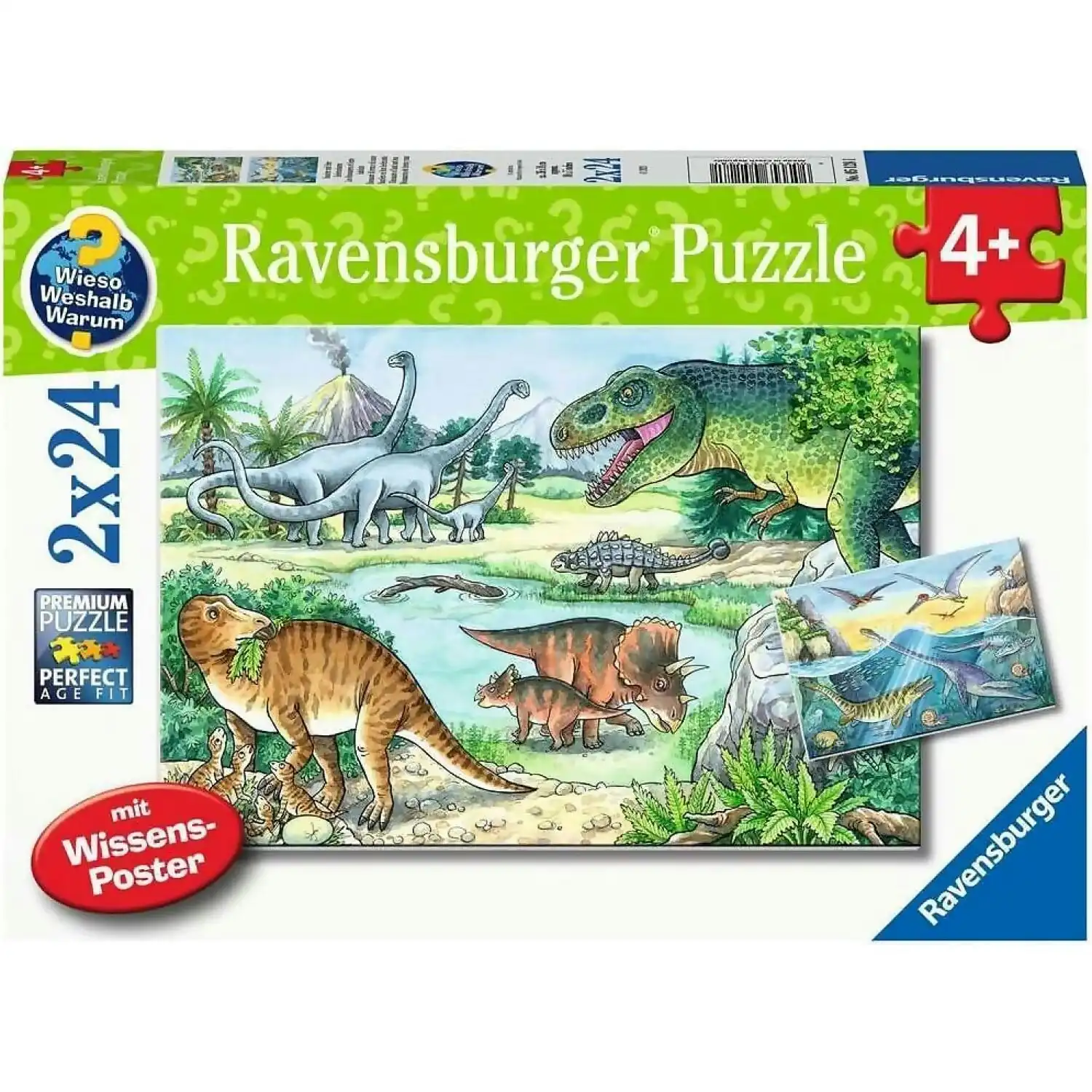 Ravensburger - Dinosaurs Of Land And Sea Jigsaw Puzzle 2 X 24pc