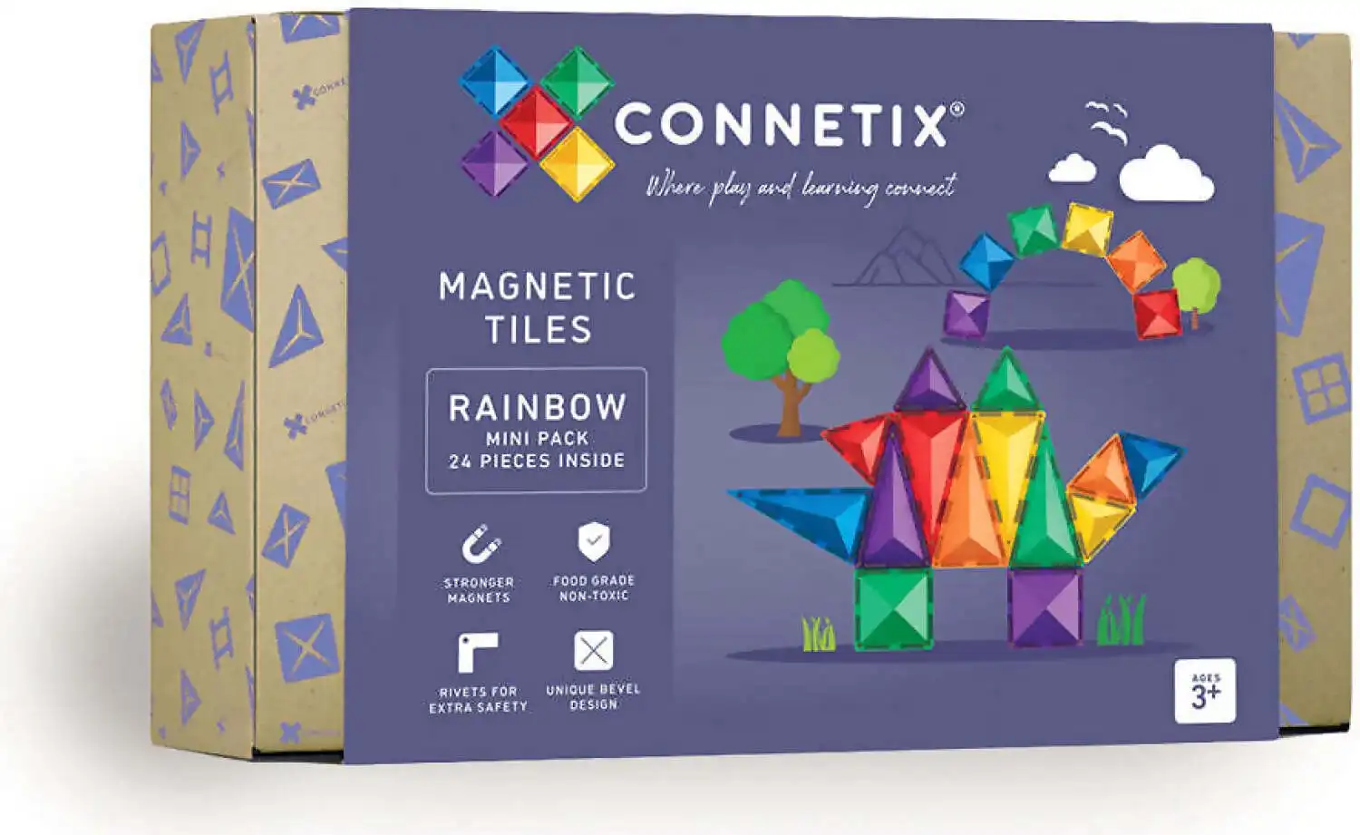 Connetix - Magnetic Tiles 24 Piece Rainbow Mini Pack