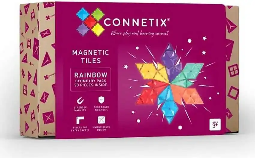 Connetix - Magnetic Tiles Rainbow Geometry 30pc
