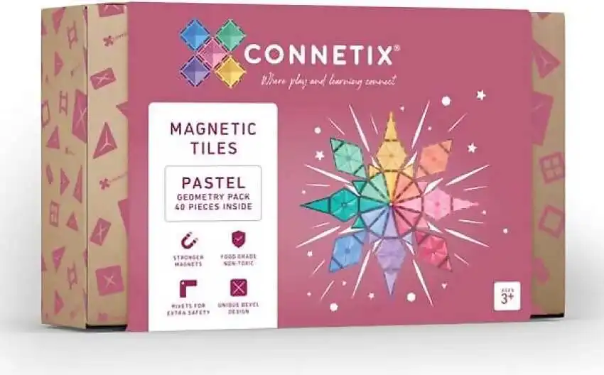 Connetix - Magnetic Tiles Pastel Geometry Pack 40pc