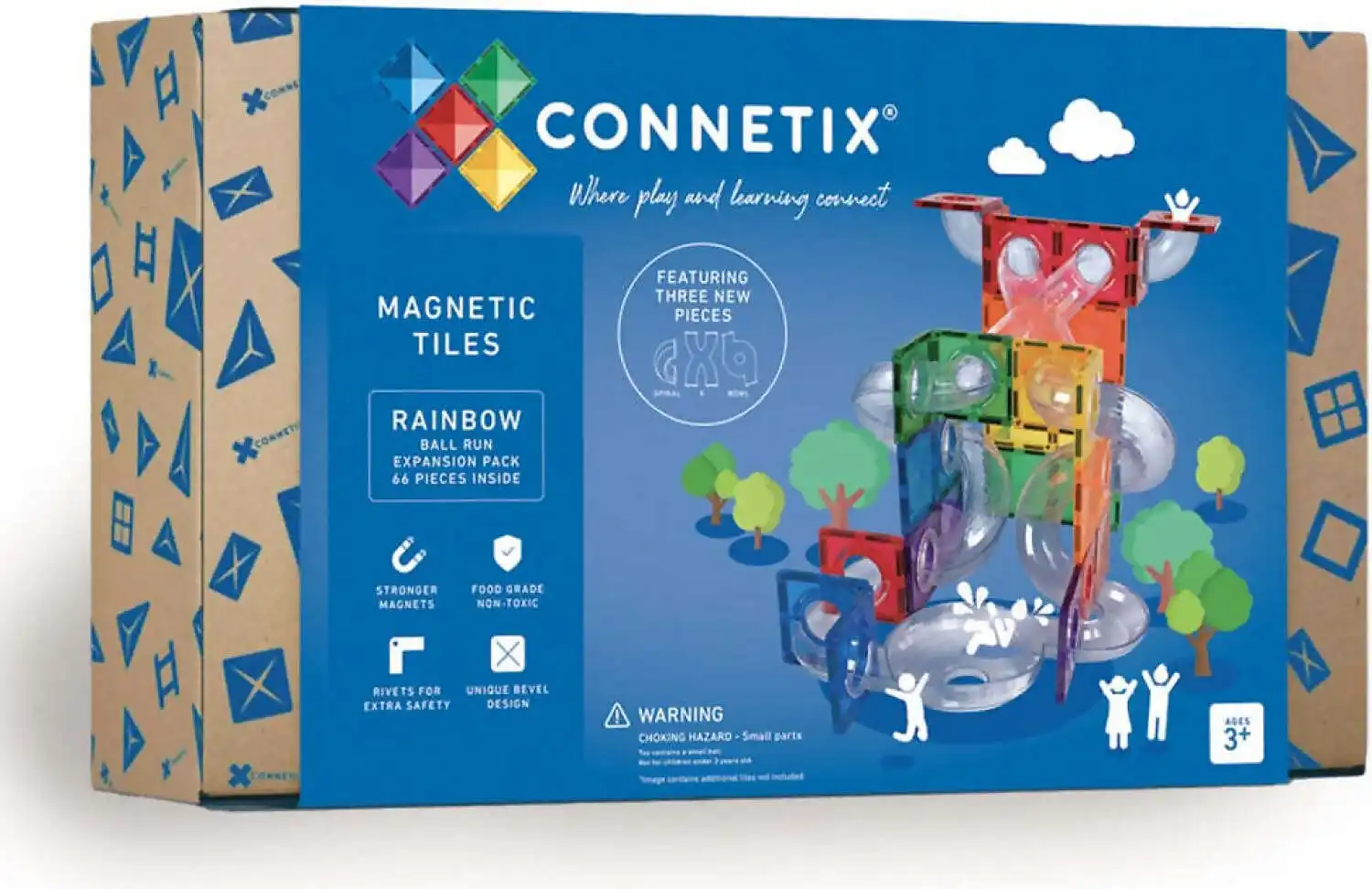 Connetix - Magnetic Tiles Rainbow Ball Run Expansion Pack 66pc