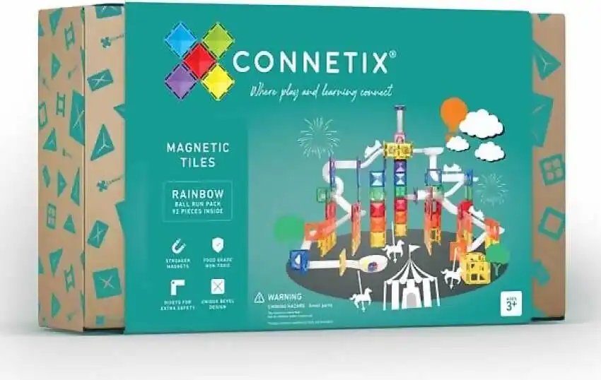 Connetix - Magnetic Tiles Rainbow Ball Run 92pc