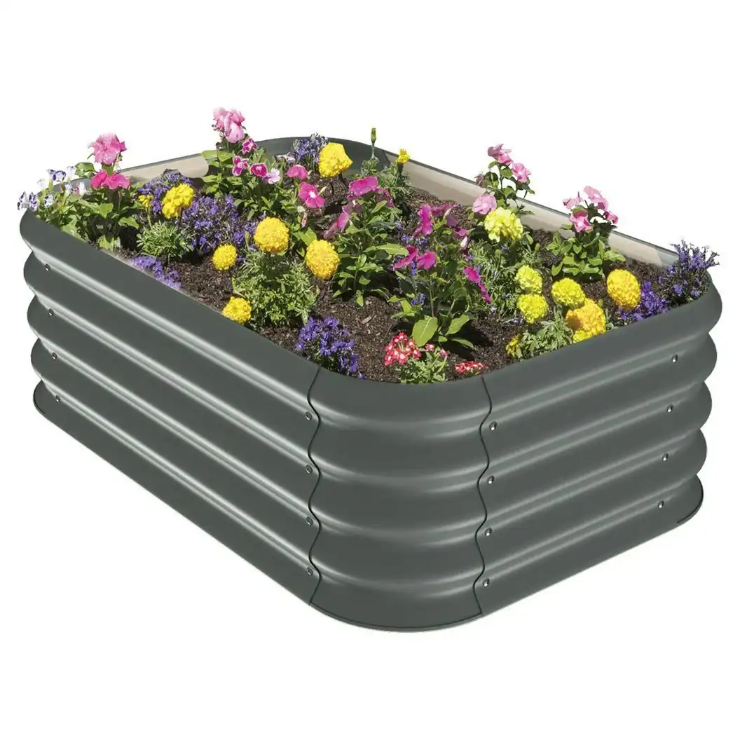 Corrugated Garden Bed Kit Slate Grey