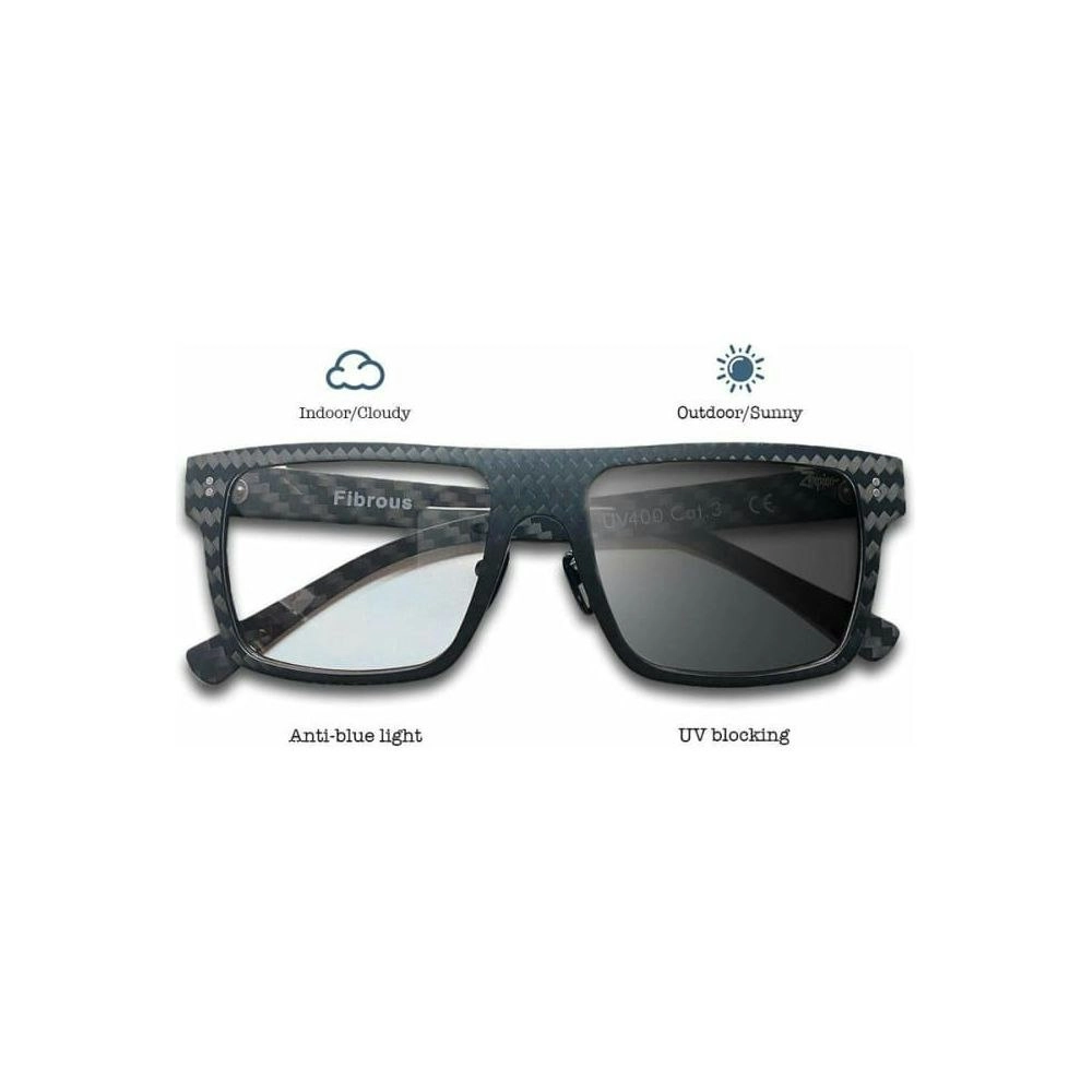 Zerpico Eyewear Fibrous Eyewear - Model 4 Carbon Fiber Square Anti-bluelight Glasses Unisex Carbon Fiber