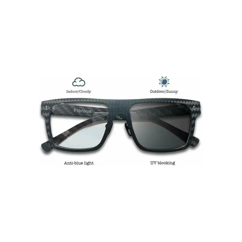 Zerpico Eyewear Fibrous - Carbon Fiber Square - Anti Bluelight