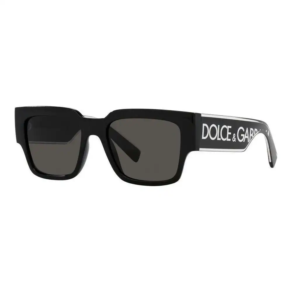 Dolce & Gabbana Sunglasses D&g Rectangular Sunglasses Dg 6184 - Matte Black Frame With Grey Lenses For Men