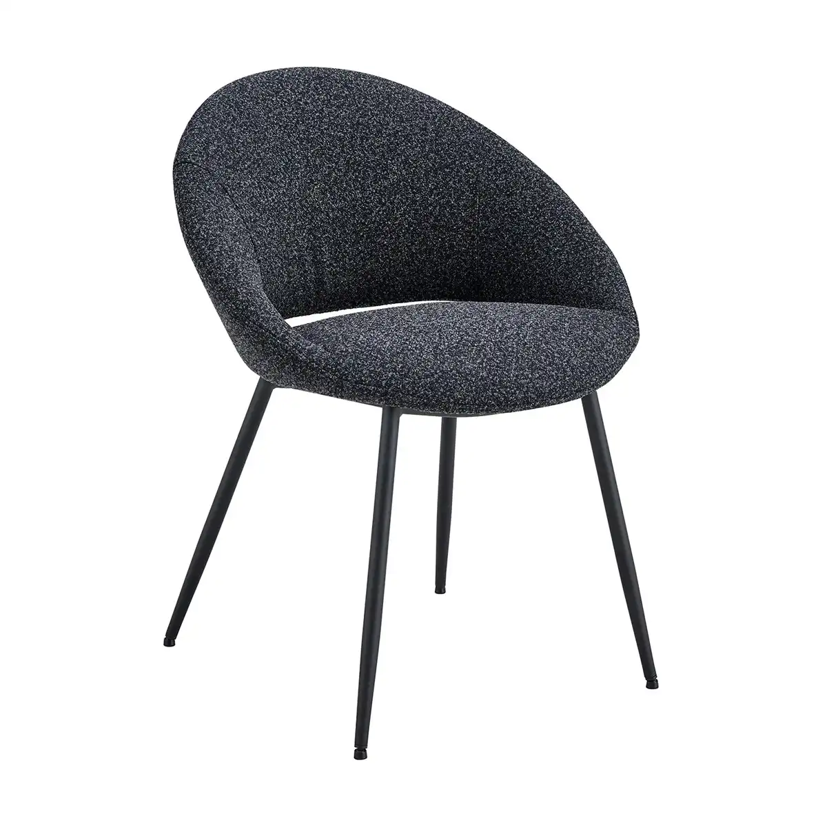Maya Fabric Dining Arm Chair (Set of 2, Black, Grey)