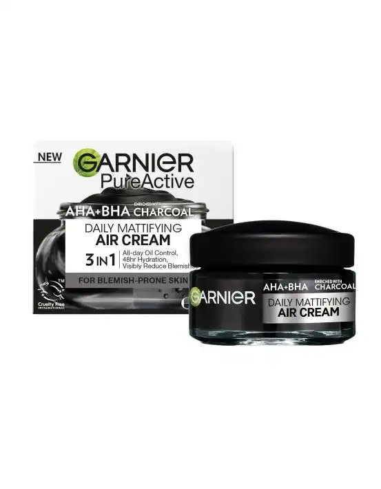Garnier Pure Active AHA + BHA Charcoal Daily Mattifying Air Cream 50ml