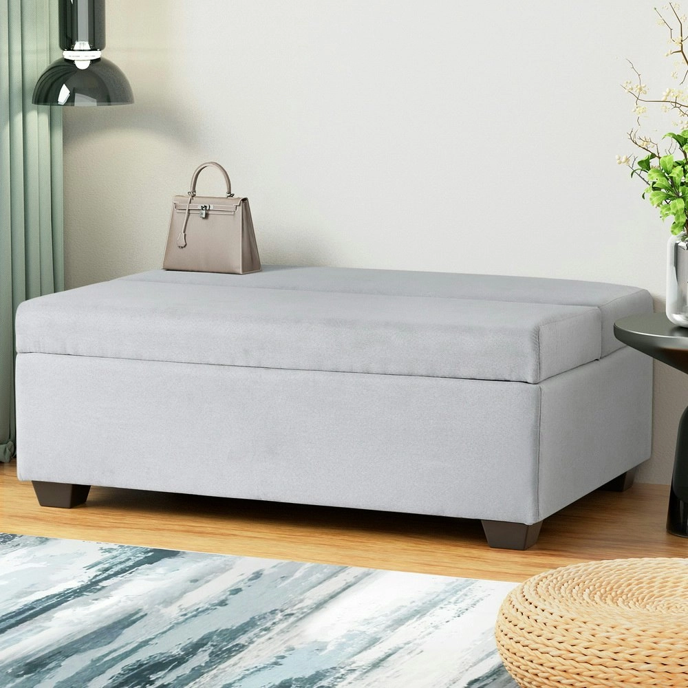 Artiss Ottoman Storage Sofa Bed 112cm Foldable Grey