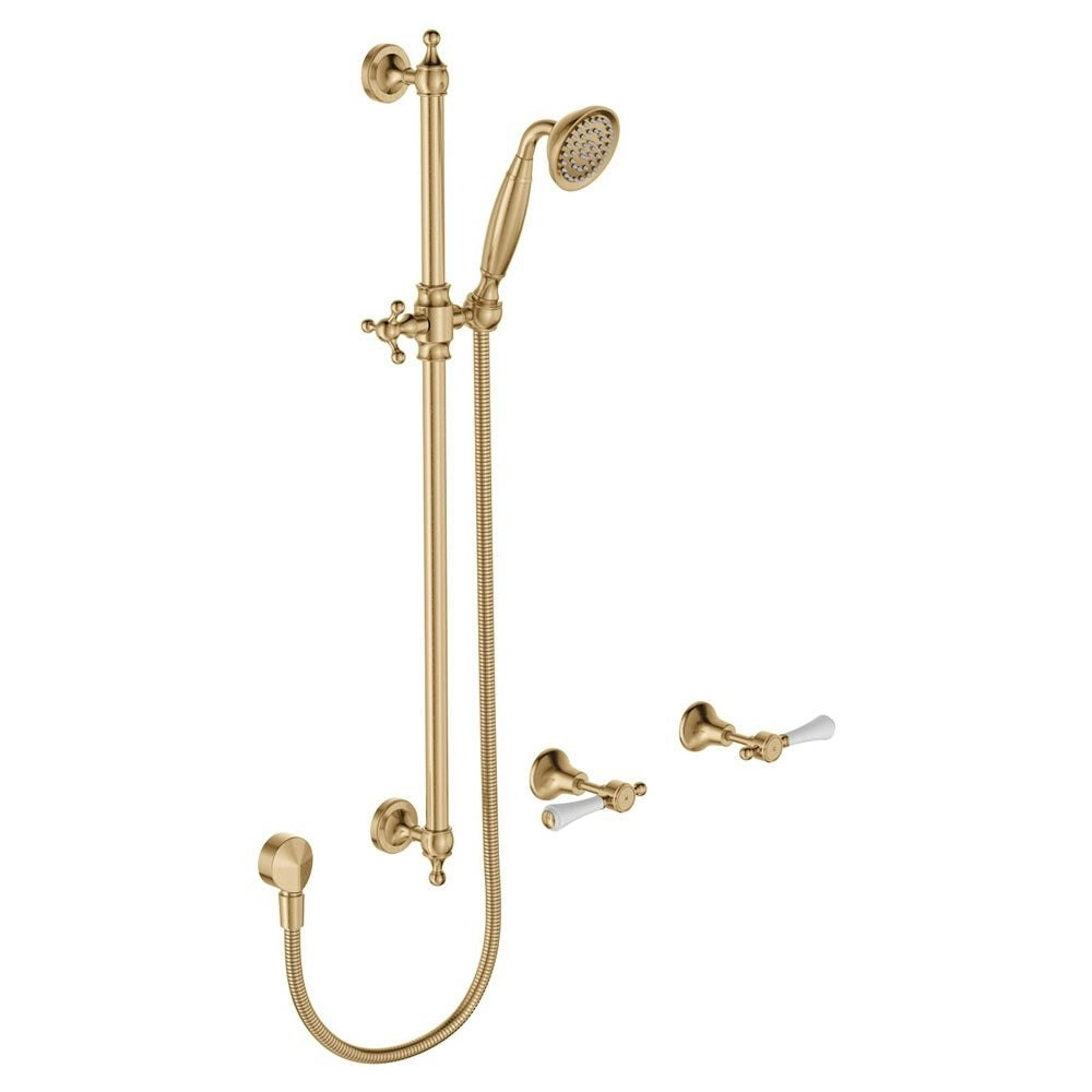 Fienza Lillian Lever Shower Rail Set with Taps Urban Brass 339103UB