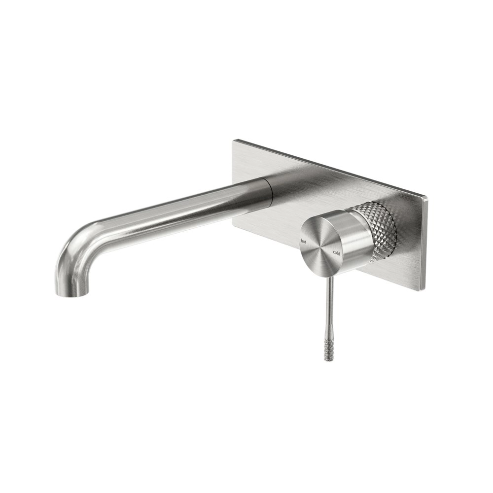 Nero Opal Wall Basin/Bath Mixer Brushed Nickel NR251907aBN