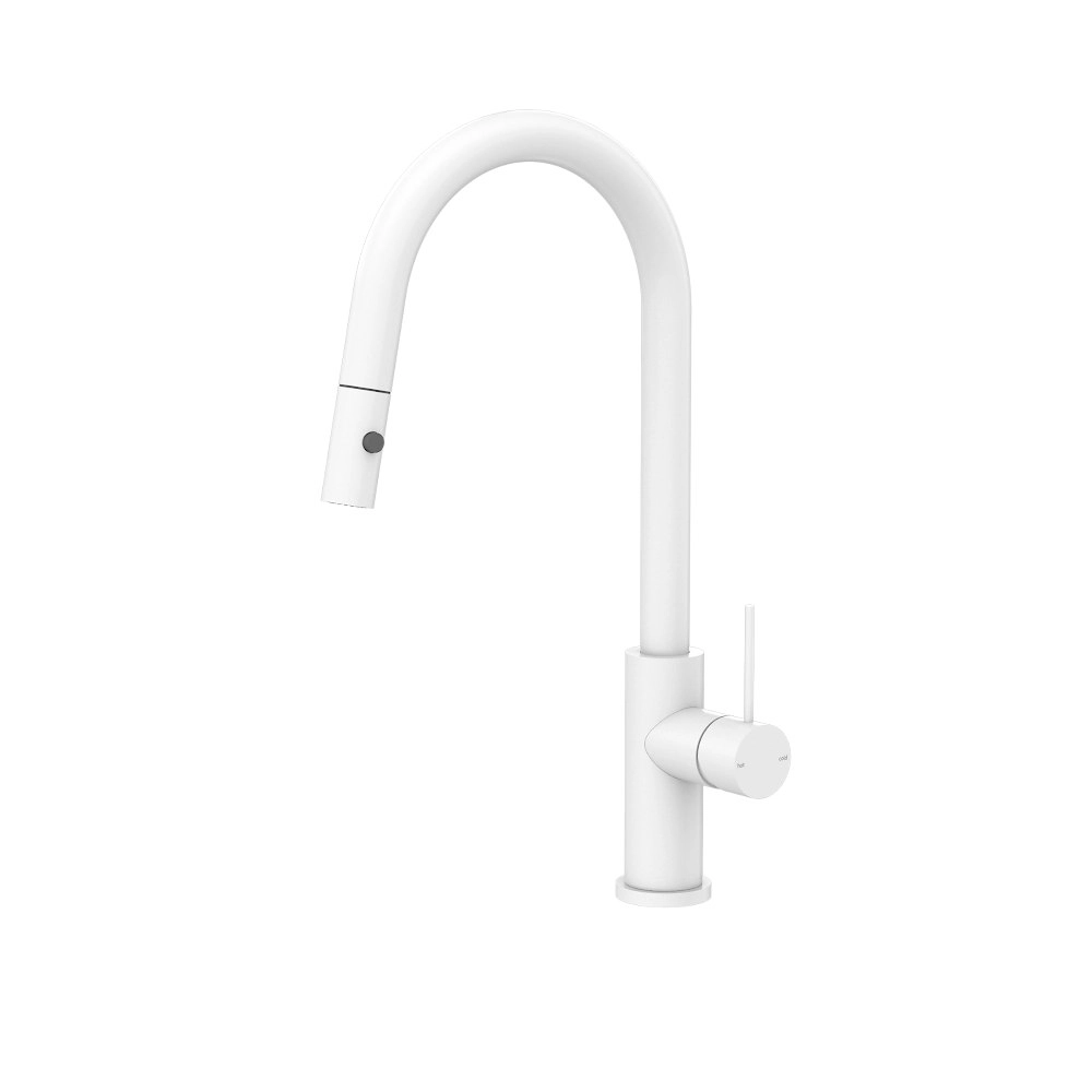 Nero Mecca Pull Out Sink Mixer With Vegie Spray Function Matte White NR221908MW