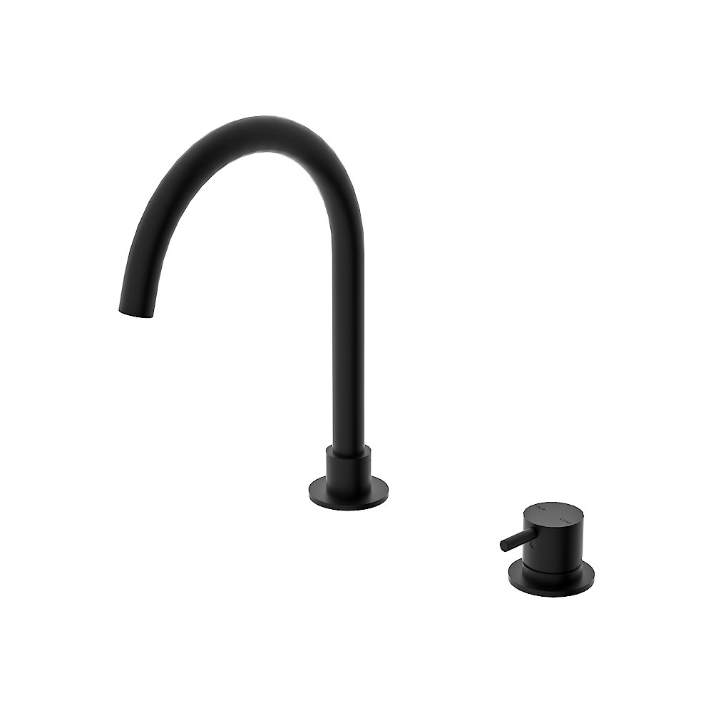 Nero Mecca Hob Basin Mixer Round Spout Matte Black NR221901bMB