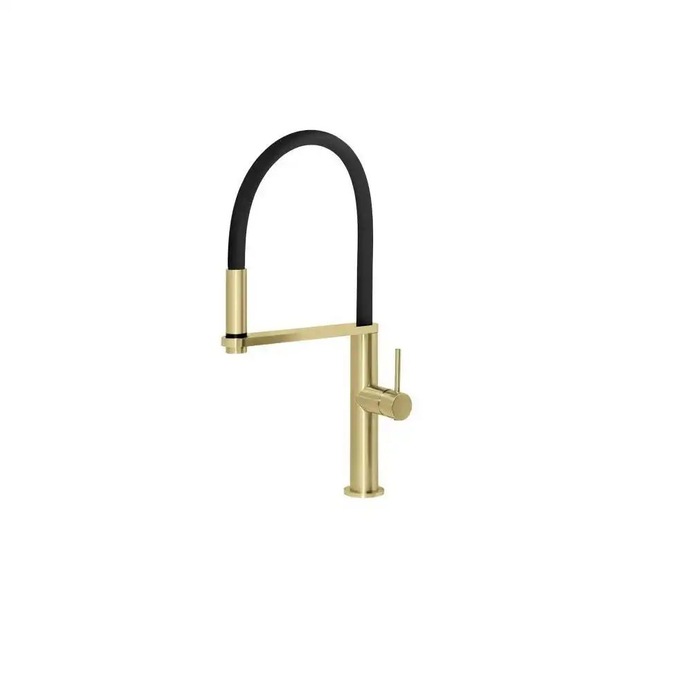 Phoenix Blix Flexible Hose Sink Mixer Round Brushed Gold 10473100BG