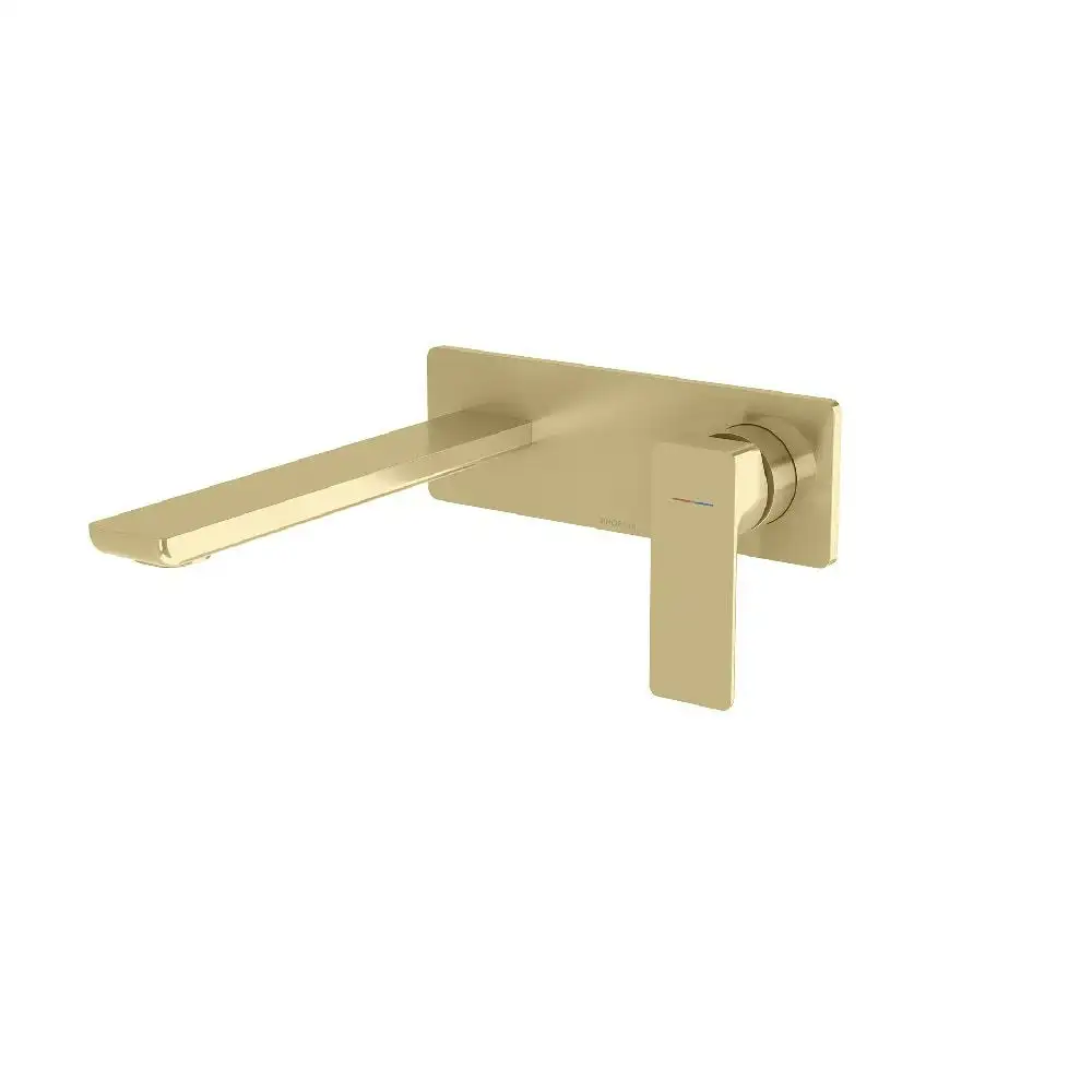 Phoenix Gloss Mk11 Wall Basin/ Bath Mixer 200mm Set Brushed Gold 135-2810-12