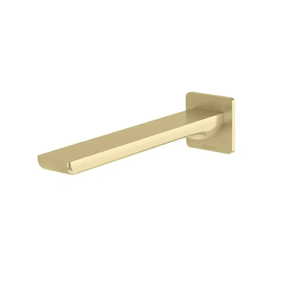 Phoenix Gloss Mk11 Wall Basin/ Bath Outlet 200mm Brushed Gold 135-7610-12