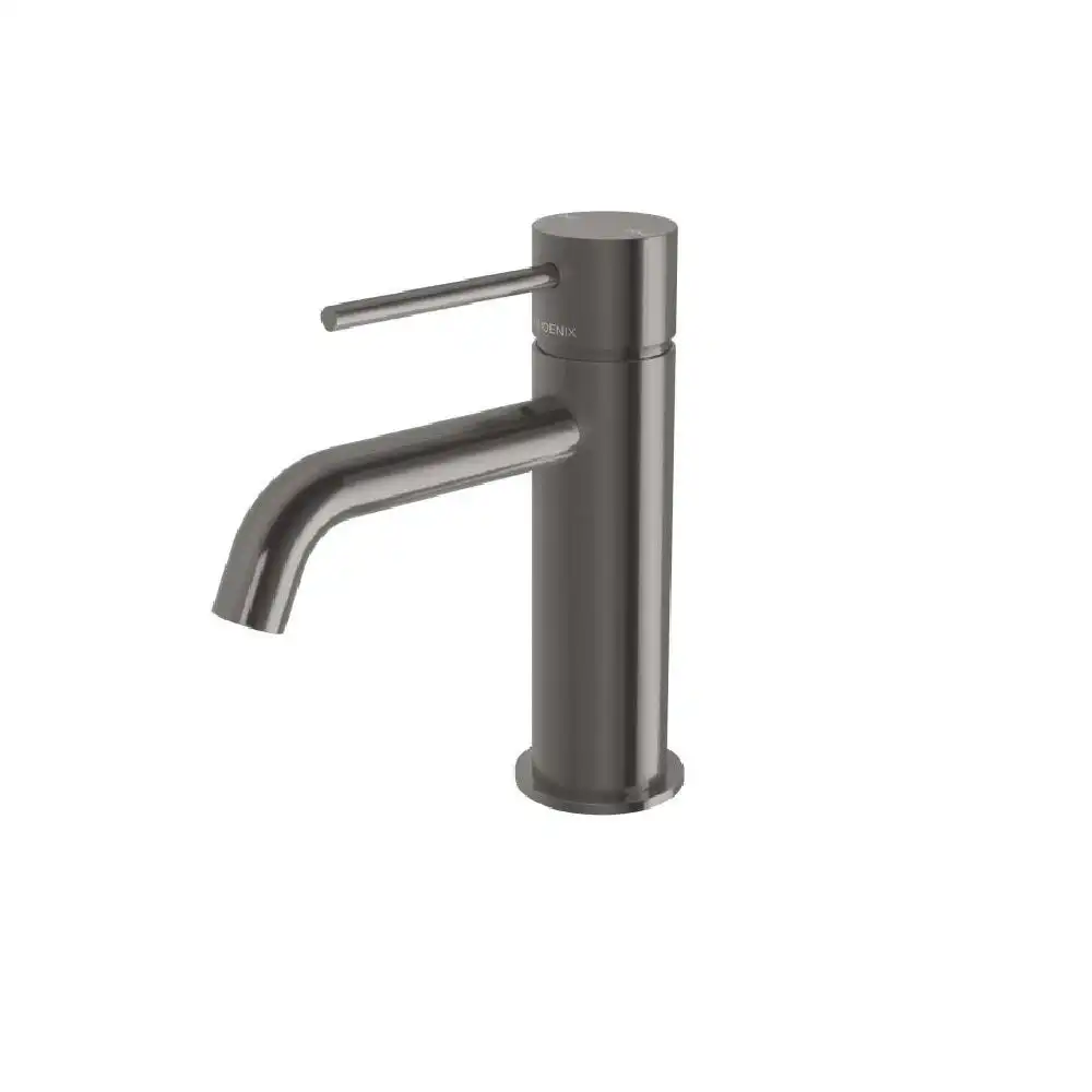 Phoenix Vivid Slimline Basin Mixer Curved Outlet Brushed Carbon VS7701-31