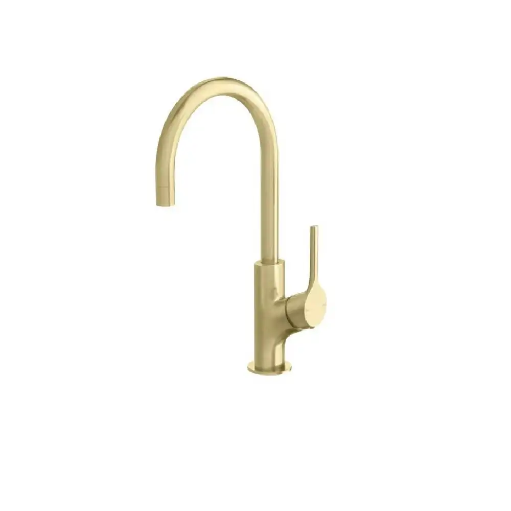 Phoenix Vivid Slimline Oval Sink Mixer 160mm Gooseneck Brushed Gold VV735-12