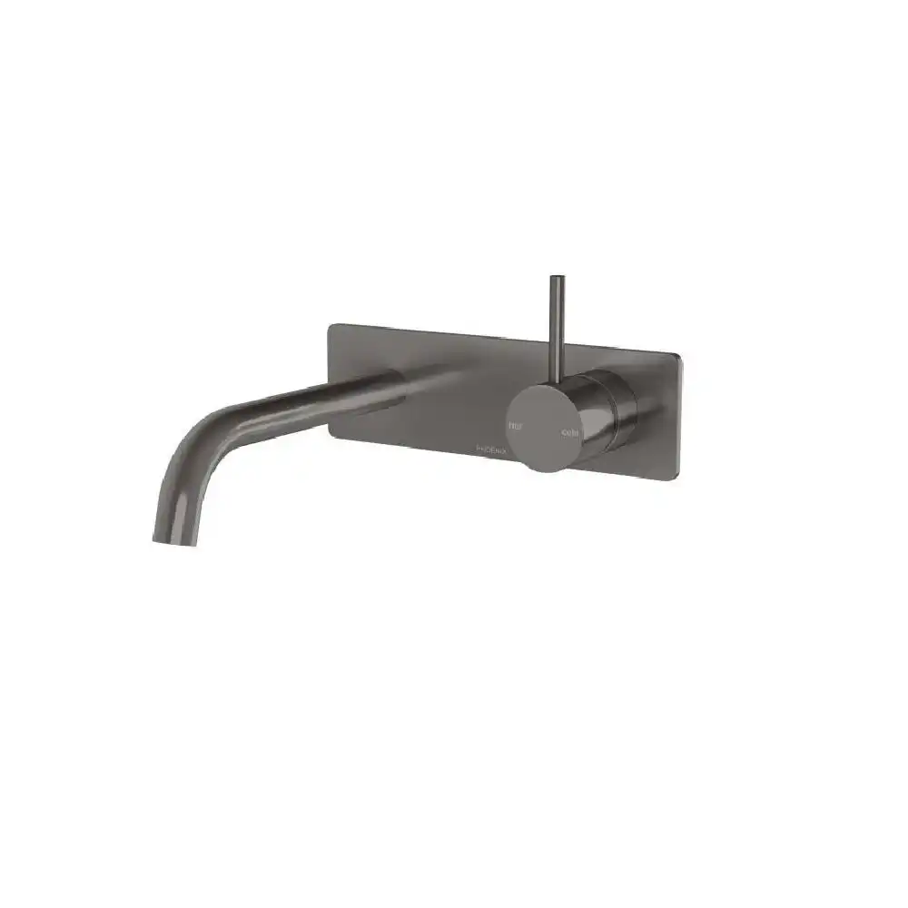 Phoenix Vivid Slimline Up Wall Basin/ Bath Mixer Set Brushed Carbon 112-7813-31