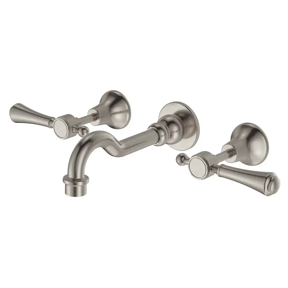 Fienza Lillian Lever Basin/ Bath Wall Set Brushed Nickel 339102NN