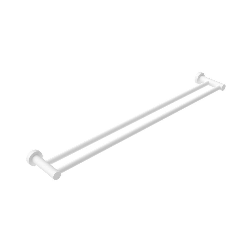 Nero Mecca Double Towel Rail 800mm Matte White NR1930dMW